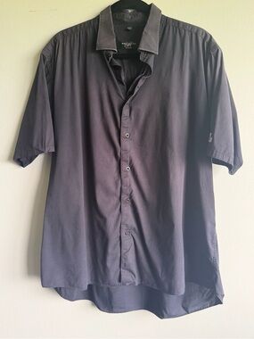 Men's Casual Short-Sleeve Button-Down Shirt — Black